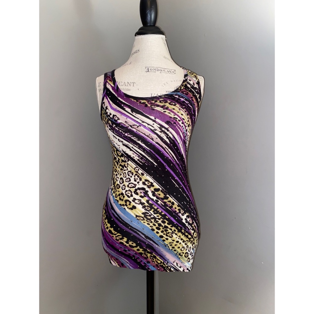 Multicolored animal print tank top
